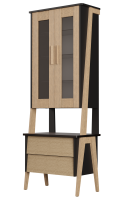 Шкаф-витрина Сканди-2 двухдверная 75х45х199,8 см (дуб, венге)